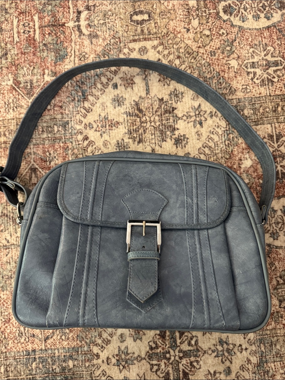 1975 American Tourister Blue Escort Carry-On Flight Bag